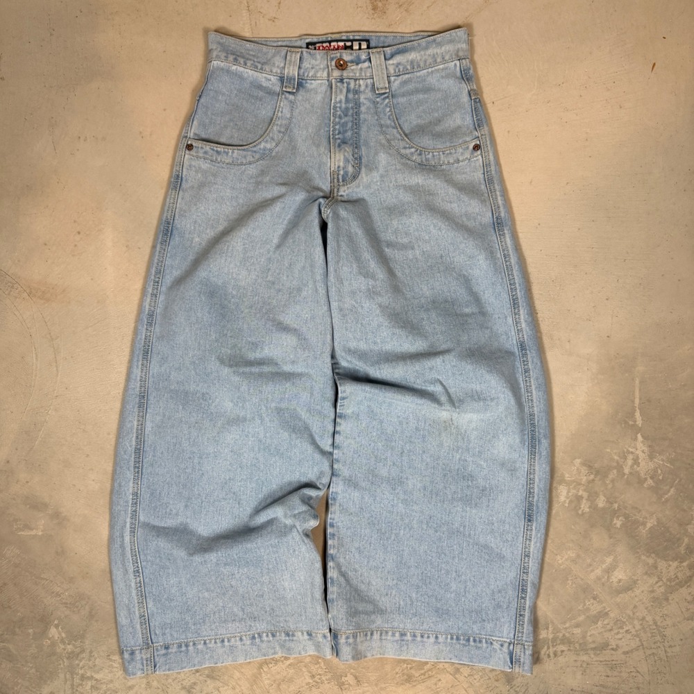 JNCO Twin Cannon Classics Vintage 26" Wide Leg Jeans Light Wash 30W 32L J101DV